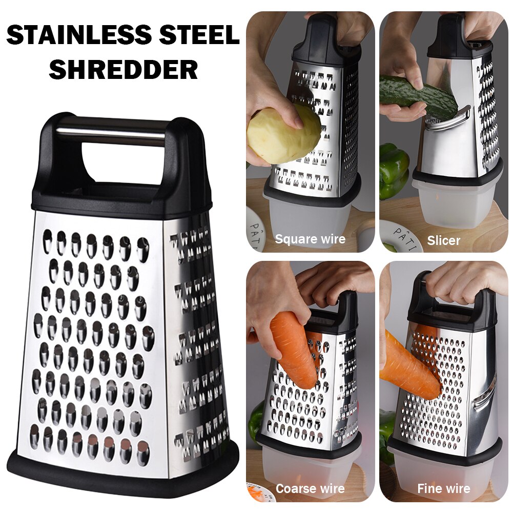 Binygo Box Grater Tower-shaped 9in Potato Cheese Grater Dishwasher Safe Kitchen Slicer with Container for Veggie Lemon Garlic