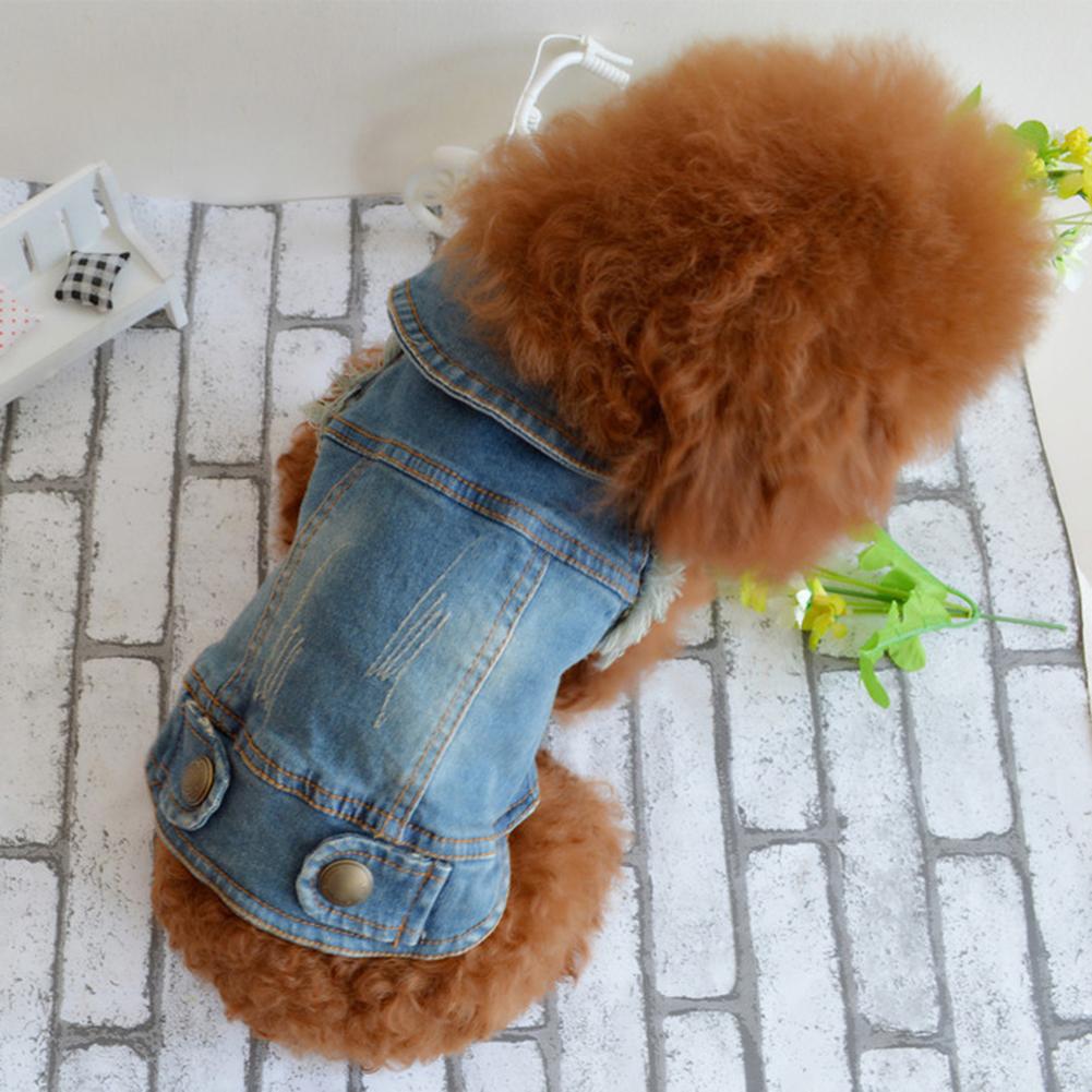 Puppy Blue Cowboy Jean Costumes Cloth Short Sleeve Denim Vest