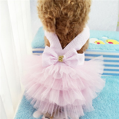 Small Dog Party Birthday Wedding Bowknot Dress Puppy Costume