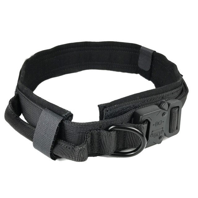 Heavy Duty Tactical Dog Collar With Handle Durable Adjustable Pet Collar