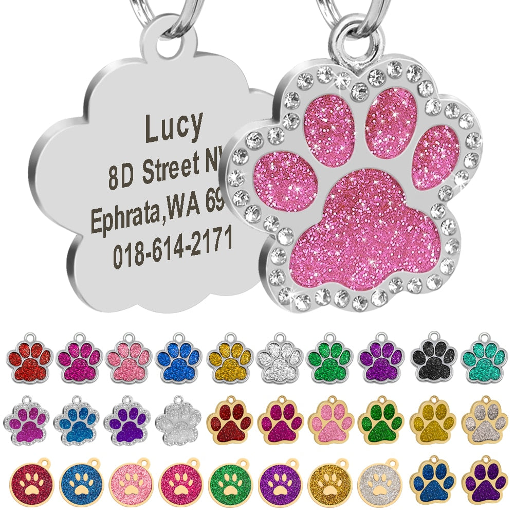 Free Engraved Pet Dog ID Tag Personalized Cat Puppy ID Tag Pet Dog Collar Accessories Custom Dogs Anti-lost Name Tags Pendant